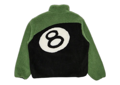 Stussy 8 Ball Sherpa Reversible Jacket Green