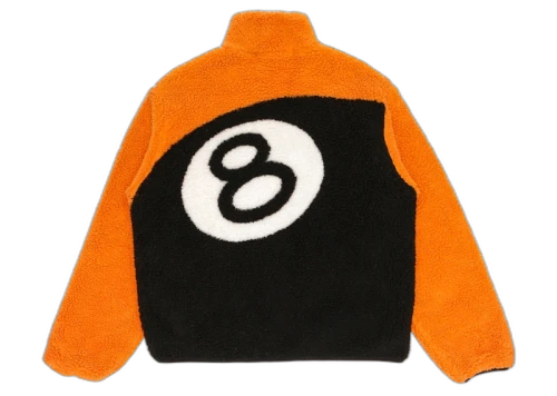 Stussy 8 Ball Sherpa Reversible Jacket Orange