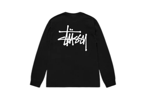 Stussy Basic Stüssy Pigment Dyed LS Tee Black (FW22)