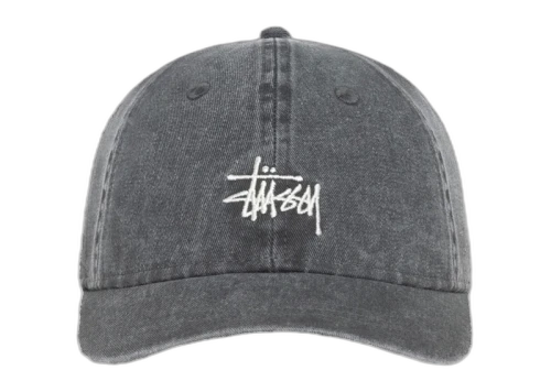Stussy Basic Washed Stussy Cap Charcoal