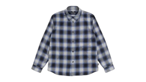 Stussy Beach Ombre Plaid Shirt Black