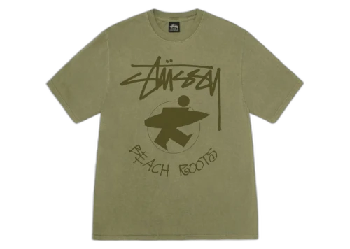 Stussy Beach Roots Pigment Dyed Tee Olive