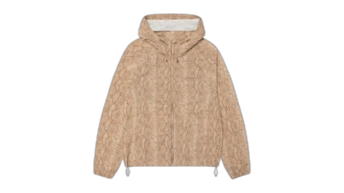Stussy Beach Snake Print Nylon Shell Jacket Khaki