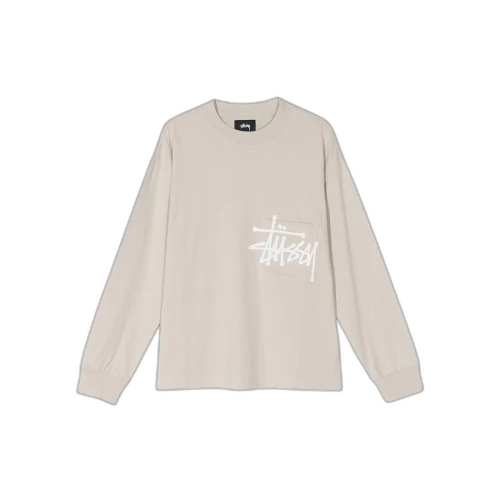 Stussy Big Logo Pocket Longsleeve Tee T-Shirt Sand (2020)