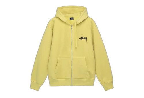 Stussy Burning Stock Zip Hoodie Yellow (SS23)