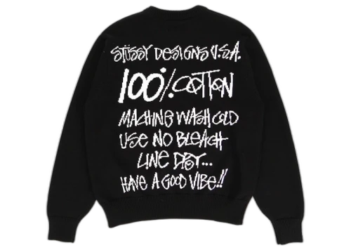 Stussy Care Label Sweater Black