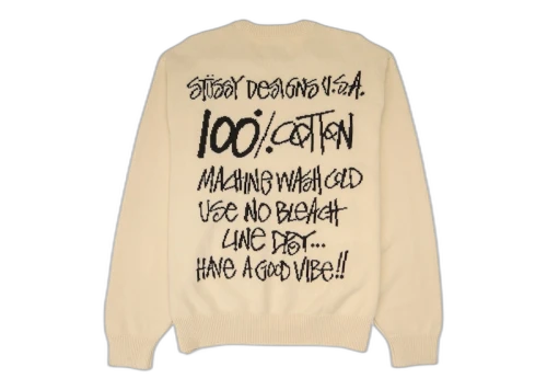 Stussy Care Label Sweater Natural
