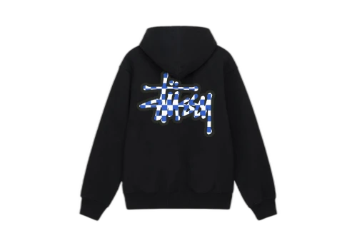 Stussy Checker Stock Hoodie Black (SS23)