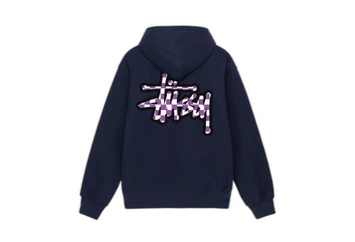 Stussy Checker Stock Hoodie Navy (SS23)