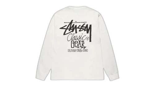 Stussy Classic Gear L/S Pigment Dyed Tee Natural