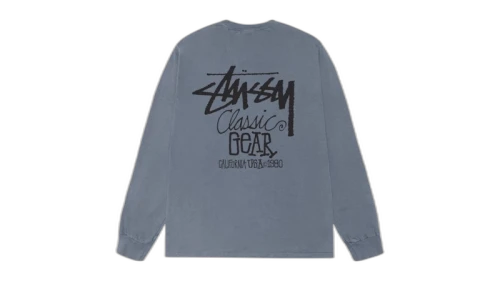 Stussy Classic Gear L/S Pigment Dyed Tee Navy