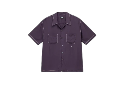 Stussy Contrast Pick Stitched Shirt Plum (SS23)