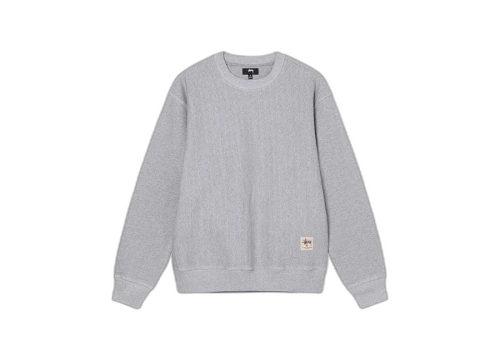 Stussy Contrast Stitch Label Crew Grey Heather (FW22)