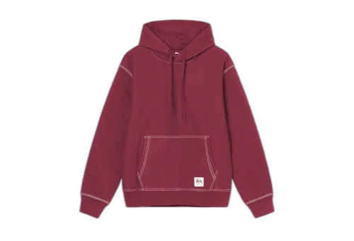 Stussy Contrast Stitch Label Hoodie Berry (FW22)