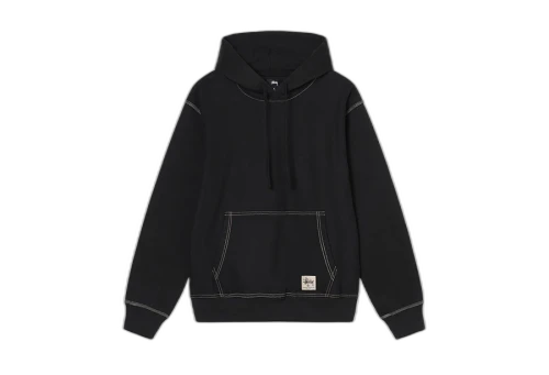 Stussy Contrast Stitch Label Hoodie Black 22 (FW22)