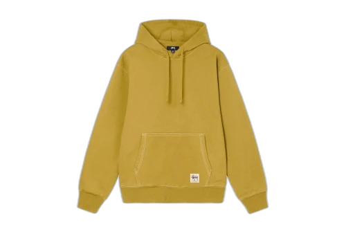 Stussy Contrast Stitch Label Hoodie Gold (FW22)