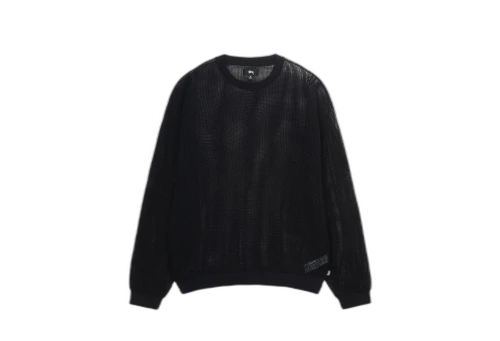 Stussy Cotton Mesh LS Crew Black (SS23)