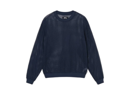 Stussy Cotton Mesh LS Crew Navy (FW22)