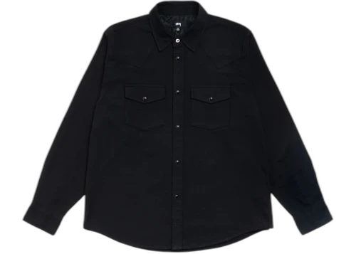 Stussy Cotton Silk Western Shirt Black