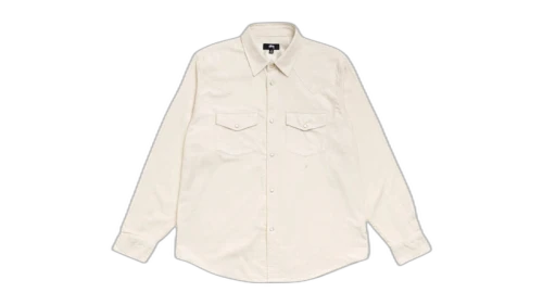 Stussy Cotton Silk Western Shirt Off White