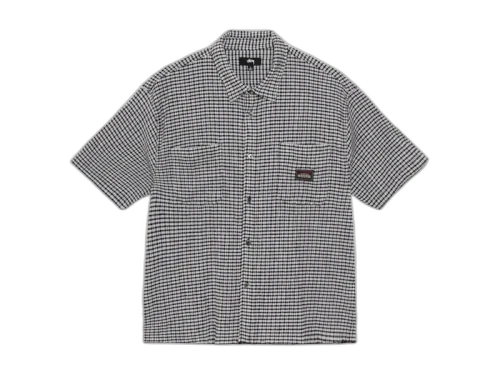 Stussy Crinkled Check S/S Shirt Black