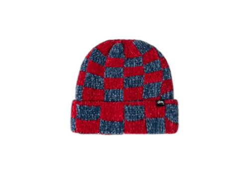 Stussy Crochet Checkered Beanie Red (FW22)