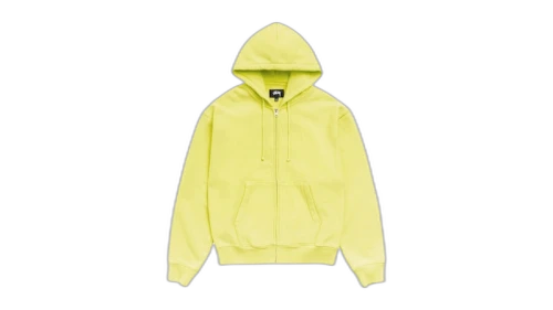 Stussy Cursive Applique Zip Hoodie Lime
