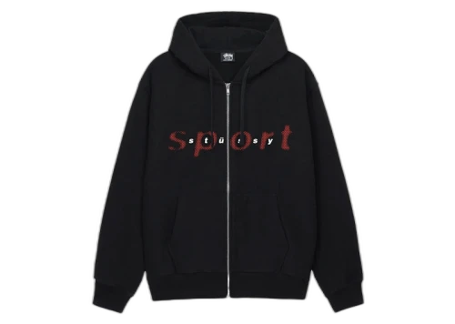 Stussy Dot Sport Zip Hoodie Black