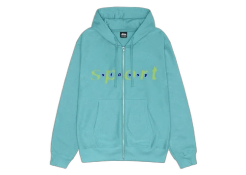 Stussy Dot Sport Zip Hoodie Ocean
