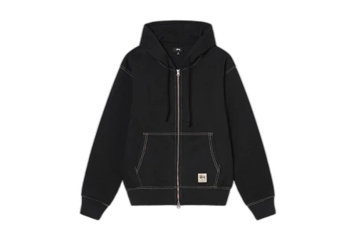 Stussy Double Face Label Zip Hoodie Black (FW22)