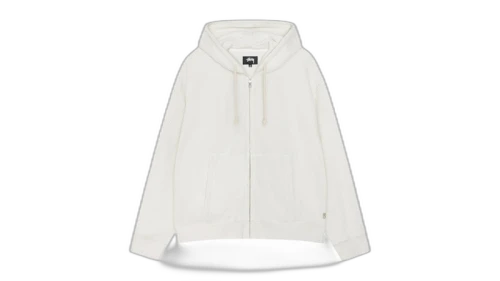 Stussy Double Layer Waffle Zip Hoodie Off White