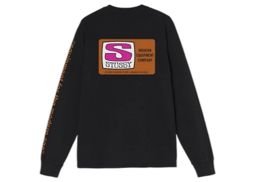 Stussy Equipment Company Pigment Dyed L/S Tee Black