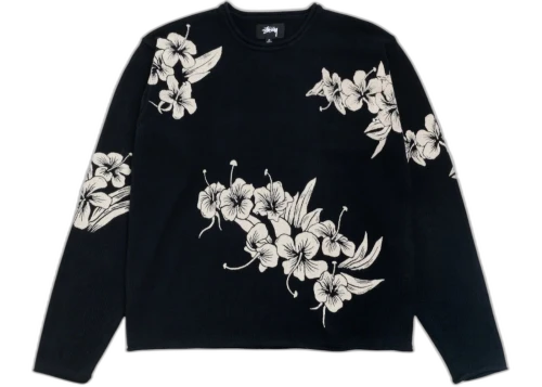 Stussy Floral Roll Neck Sweater Black