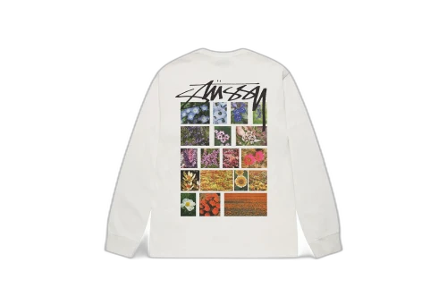 Stussy Flower Grid Pigments Dyed LS Tee Natural (FW22)