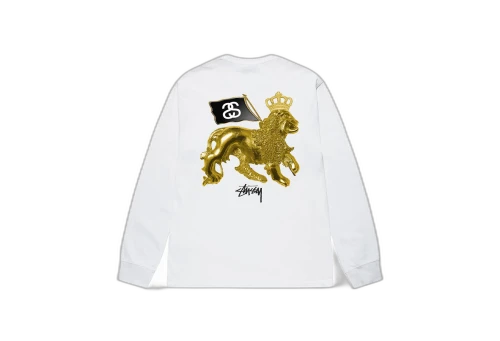 Stussy Gold Lion LS Tee White (SS23)