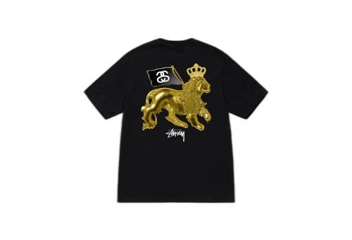 Stussy Gold Lion Tee Black (SS23)