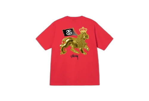 Stussy Gold Lion Tee Red (SS23)