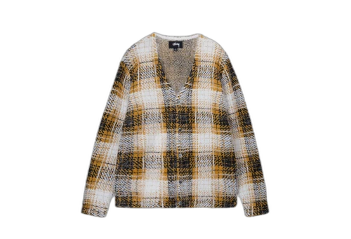 Stussy Hairy Plaid Cardigan Gold (SS23)