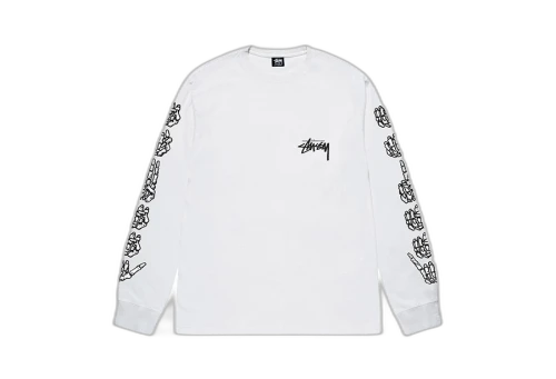 Stussy Hands LS Tee White (FW22)