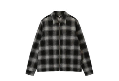Stussy Hank Plaid Zip Shirt Grey (FW22)