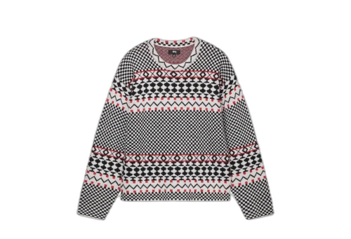 Stussy Jacquard Knit Crew Black (FW22)