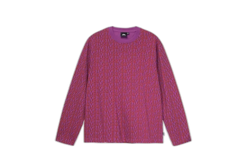 Stussy Letter Stripe LS Crew Berry (FW22)