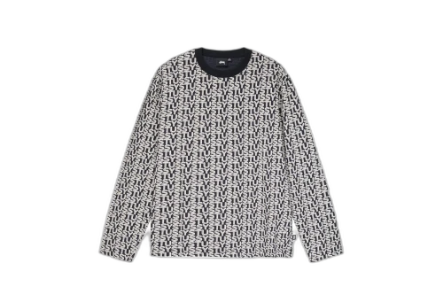 Stussy Letter Stripe LS Crew Black (FW22)
