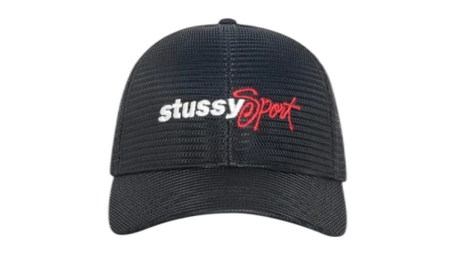Stussy Mid-Depth Sport Mesh Snapback Black