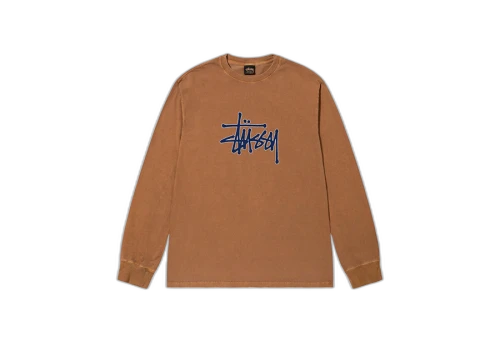 Stussy Outlined Pigment Dyed LS Tee Almond (FW22)
