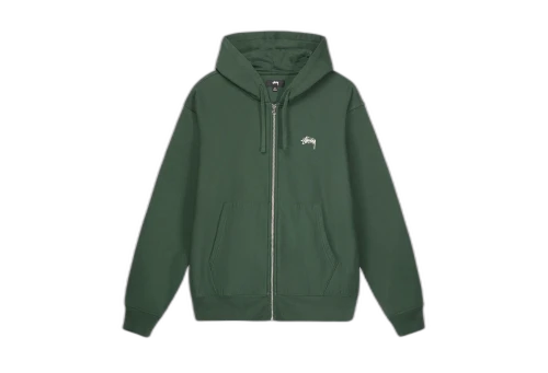 Stussy Overdyed Stock Logo Zip Hoodie Forest (FW22)
