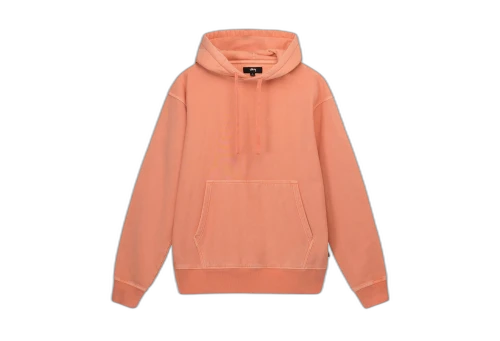Stussy Pigment Dyed Fleece Hoodie Coral (FW22)