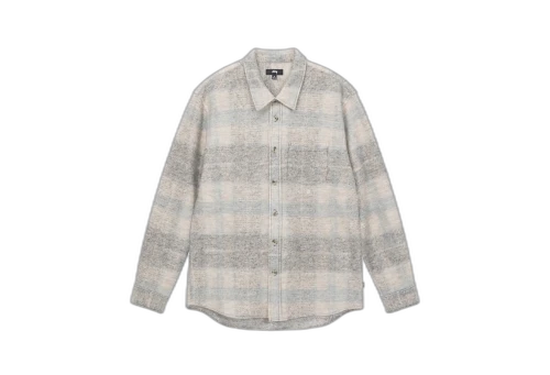 Stussy Plaid Knit Shirt Grey (FW22)