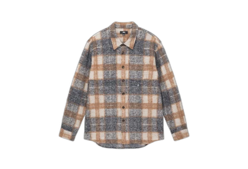 Stussy Plaid Knit Shirt Navy (FW22)