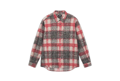 Stussy Plaid Knit Shirt Red (FW22)